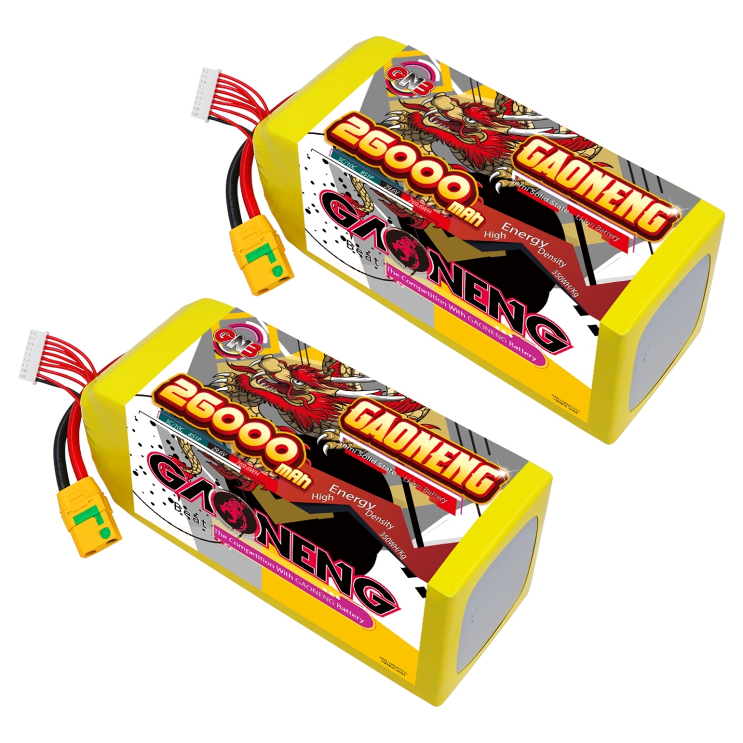 GAONENG GNB 26000mah 8S 29.6V 5C XT90S Semi Solid State Li-ion Battery 350WH/kg