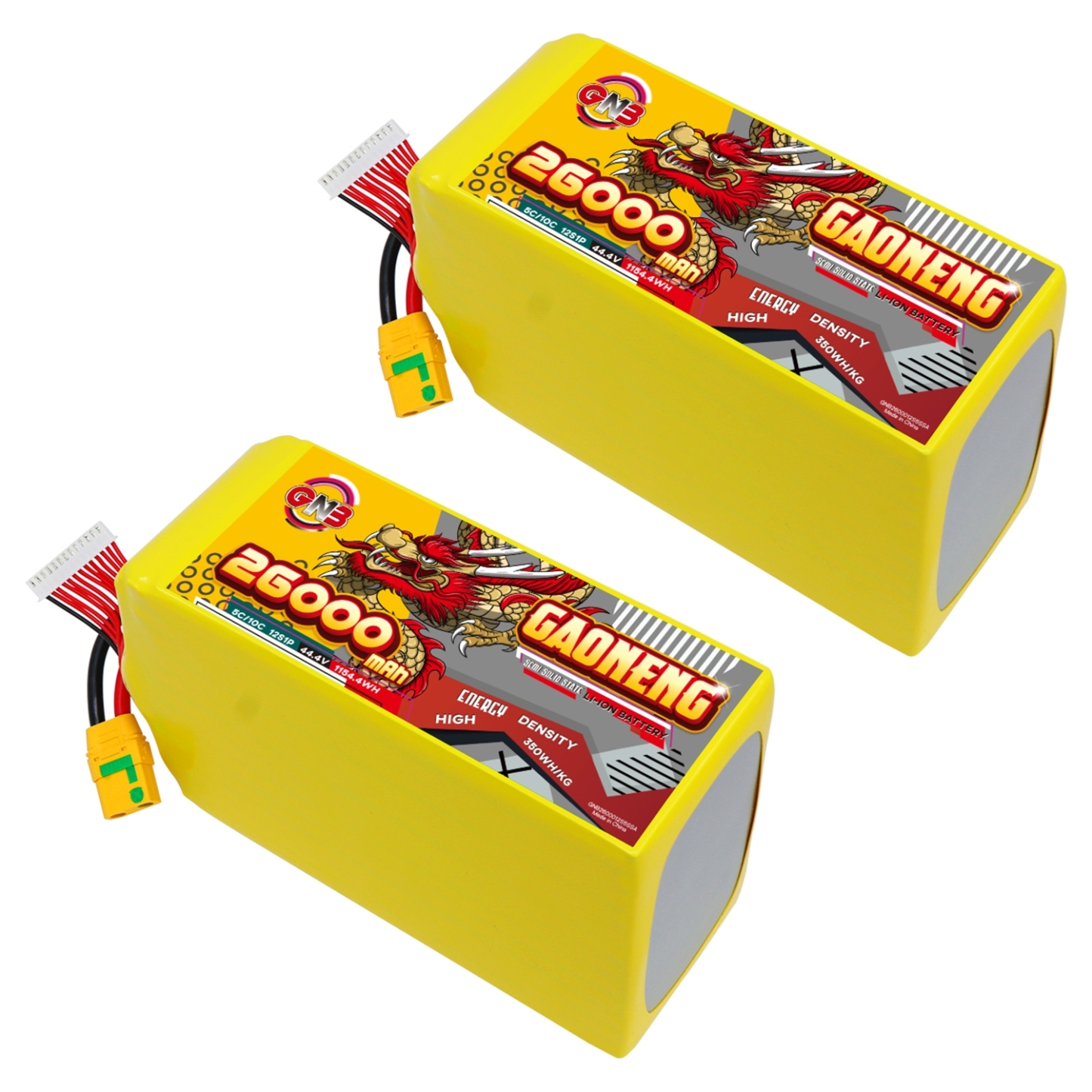 GAONENG GNB 26000mah 12S 44.4V 5C XT90S Semi Solid State Li-ion Battery 350WH/kg