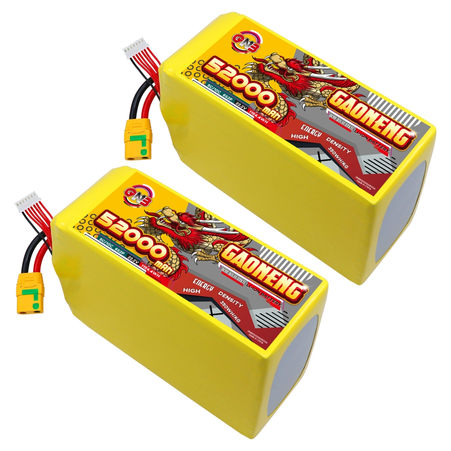GAONENG GNB 52000mah 6S 22.2V 5C XT90S Semi Solid State Li-ion Battery 350WH/kg
