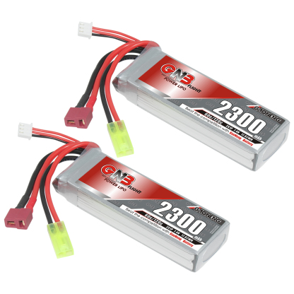 GAONENG GNB 2S 7.4V 2300mAh 60C LiPo Battery T-PLUG & Green Mini Tamiya Connector