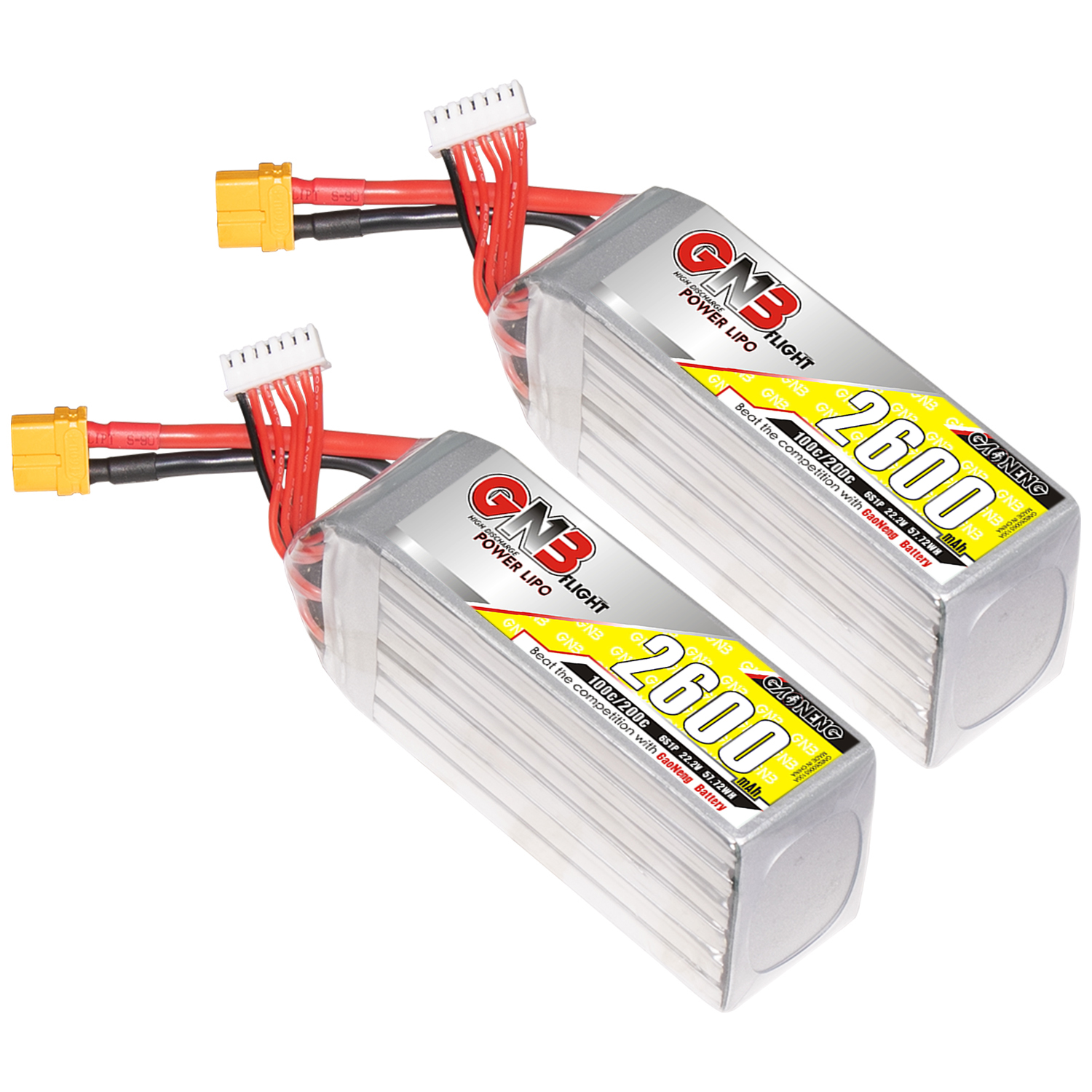 GAONENG GNB 6S 22.2V 2600mAh 100C XT60 LiPo Battery