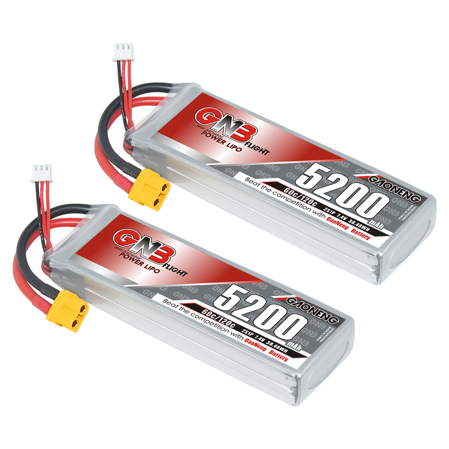 GAONENG GNB 2S 7.4V 5200mAh 60C LiPo Battery XT60