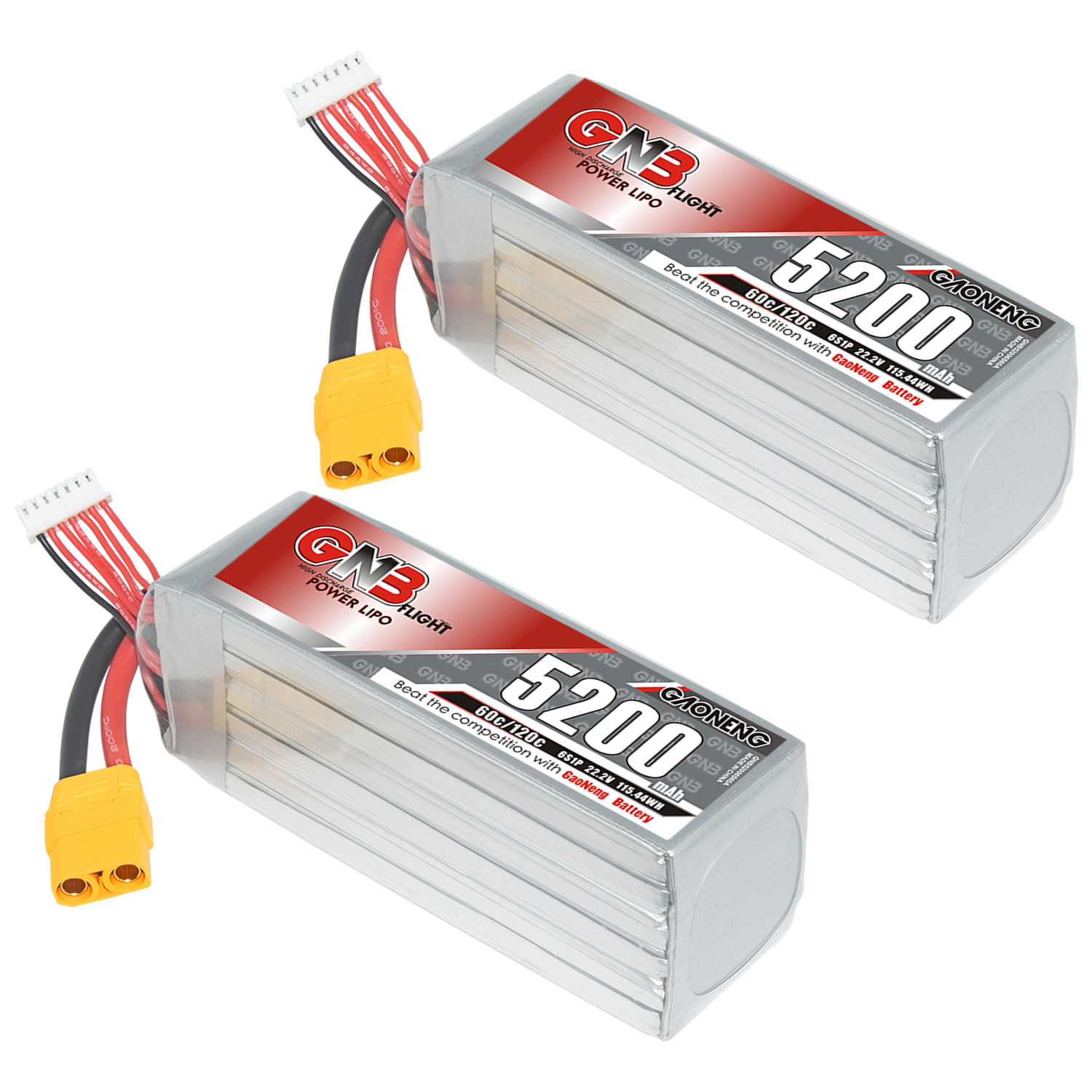 GAONENG GNB 6S 22.2V 5200mAh 60C LiPo Battery XT90