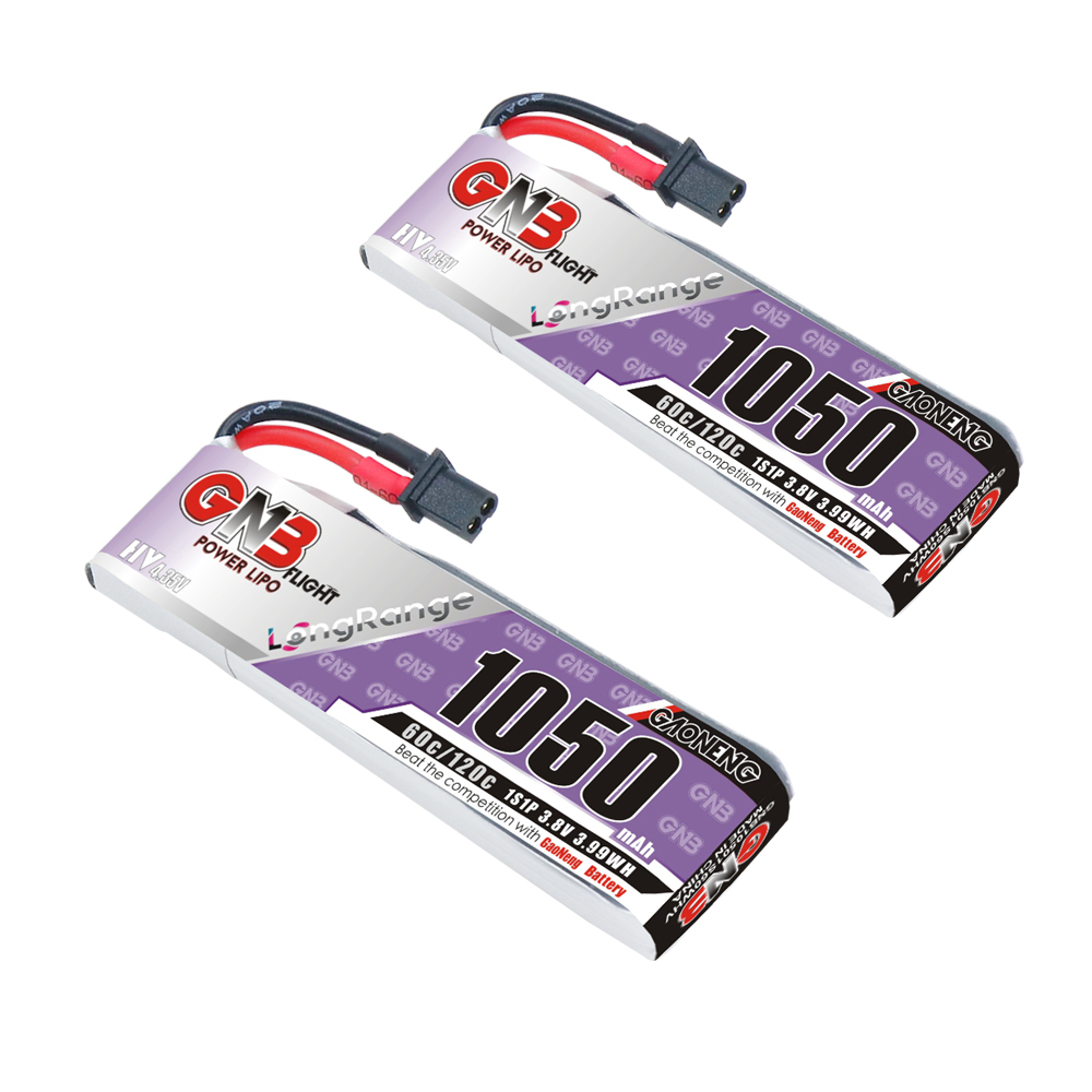 GAONENG GNB LiHV 1S 3.8V 1050mAh 60C A30 Cabled LiPo Battery Long Range
