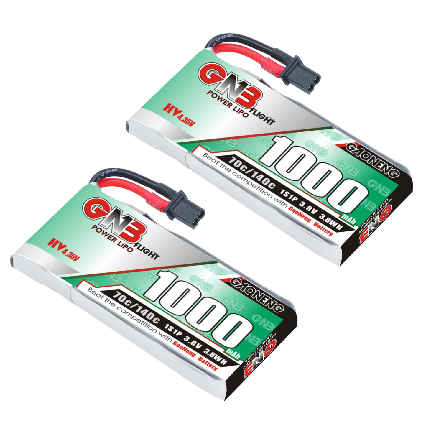 GAONENG GNB LiHV 1S 3.8V 1000mAh 70C A30 Cabled LiPo Battery Long Range