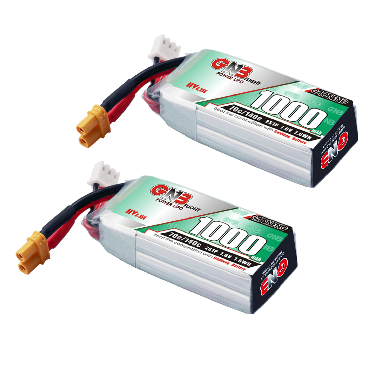 GAONENG GNB LiHV 2S 7.6V 1000mAh 70C XT30 LiPo Battery FPV Drone Quads