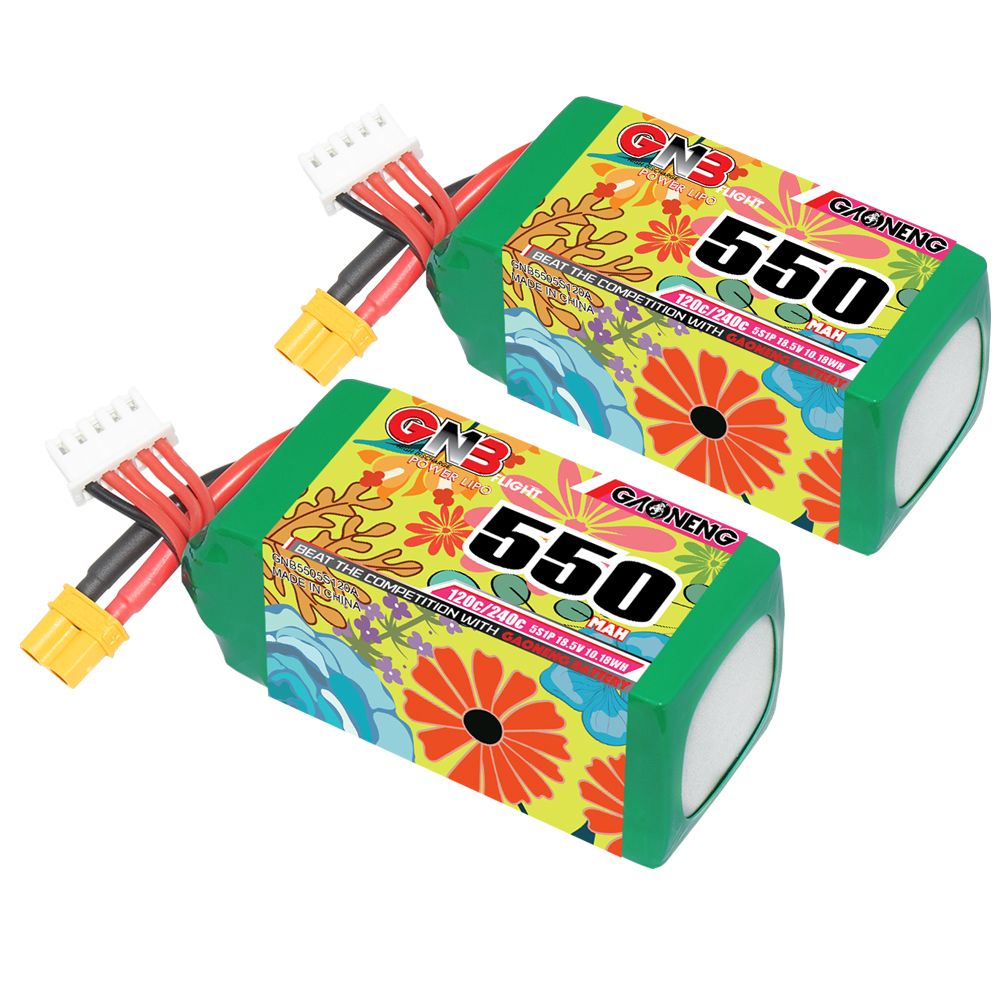 GAONENG GNB 5S 18.5V 550mAh 120C XT30 LiPo Battery Square Type for FPV Drone Quads