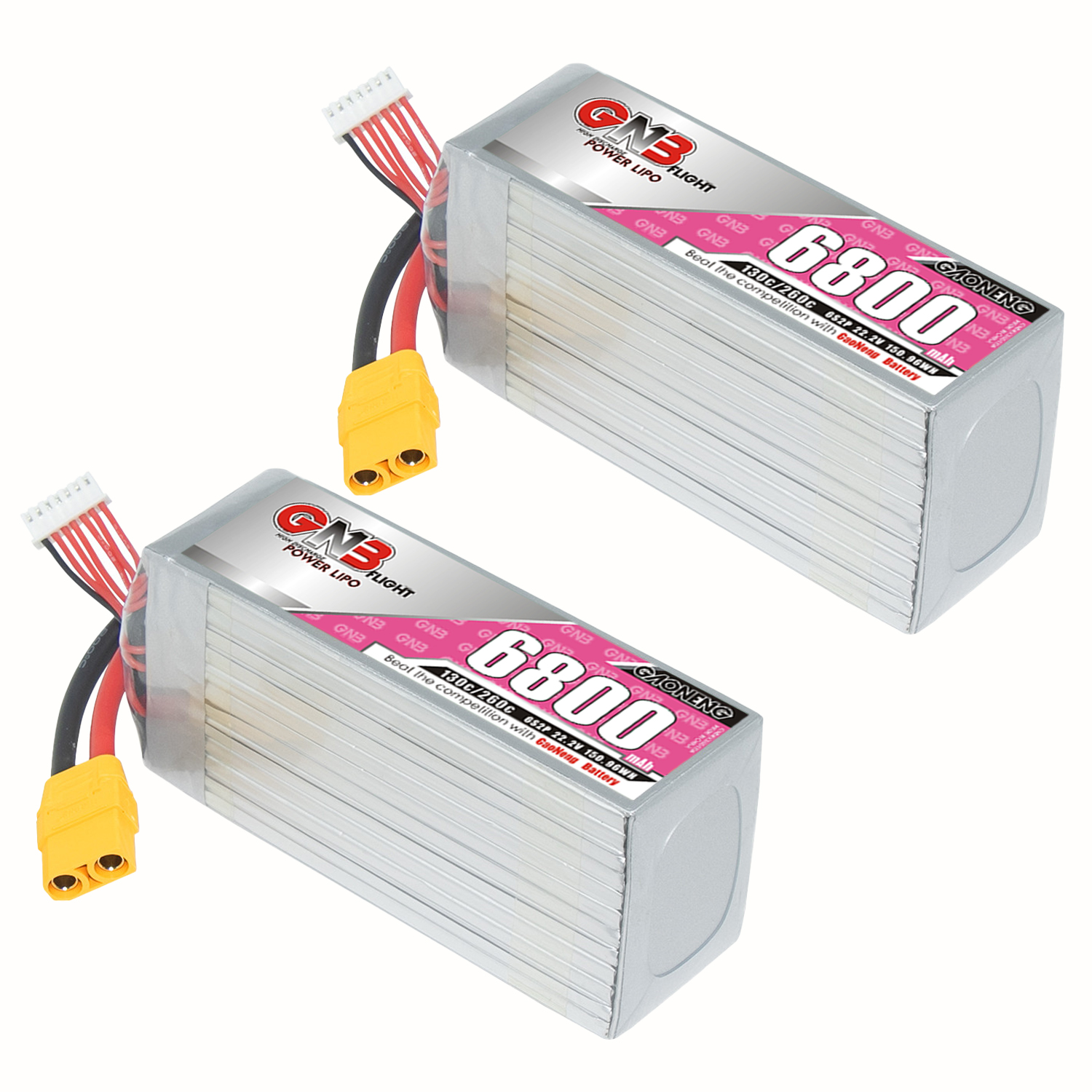 GAONENG GNB 6S 6S2P 22.2V 6800mAh 130C LiPo Battery XT90