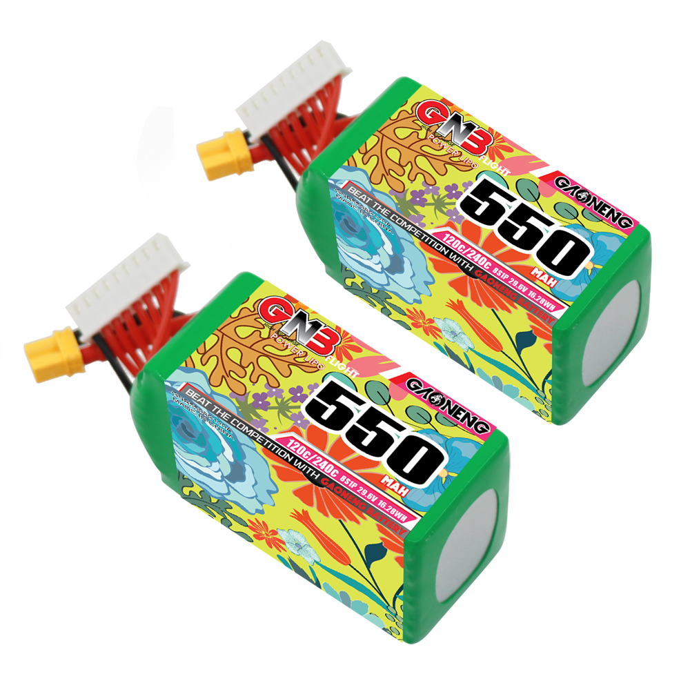 GAONENG GNB LiHV 8S 29.6V 550mAh 120C XT30 LiPo Battery FPV Drone