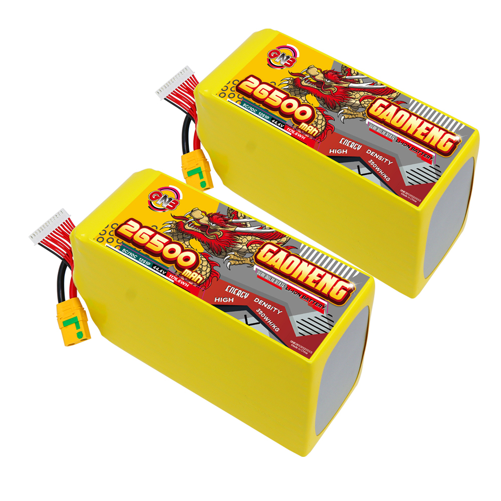 GAONENG GNB 26500mah 12S 44.4V 5C XT90S Semi Solid State Li-ion Battery 350WH/kg