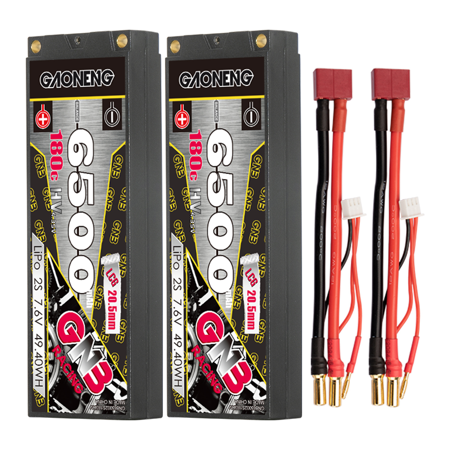 GAONENG GNB 2S 7.6V 6500mAh 180C  5mm Bullet Hard Case LiPo Battery LCG