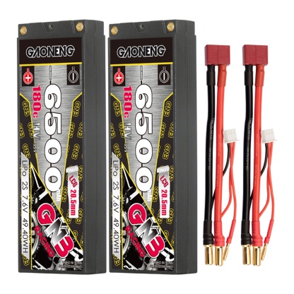 GAONENG GNB 2S 7.6V 6500mAh 180C  5mm Bullet Hard Case LiPo Battery LCG