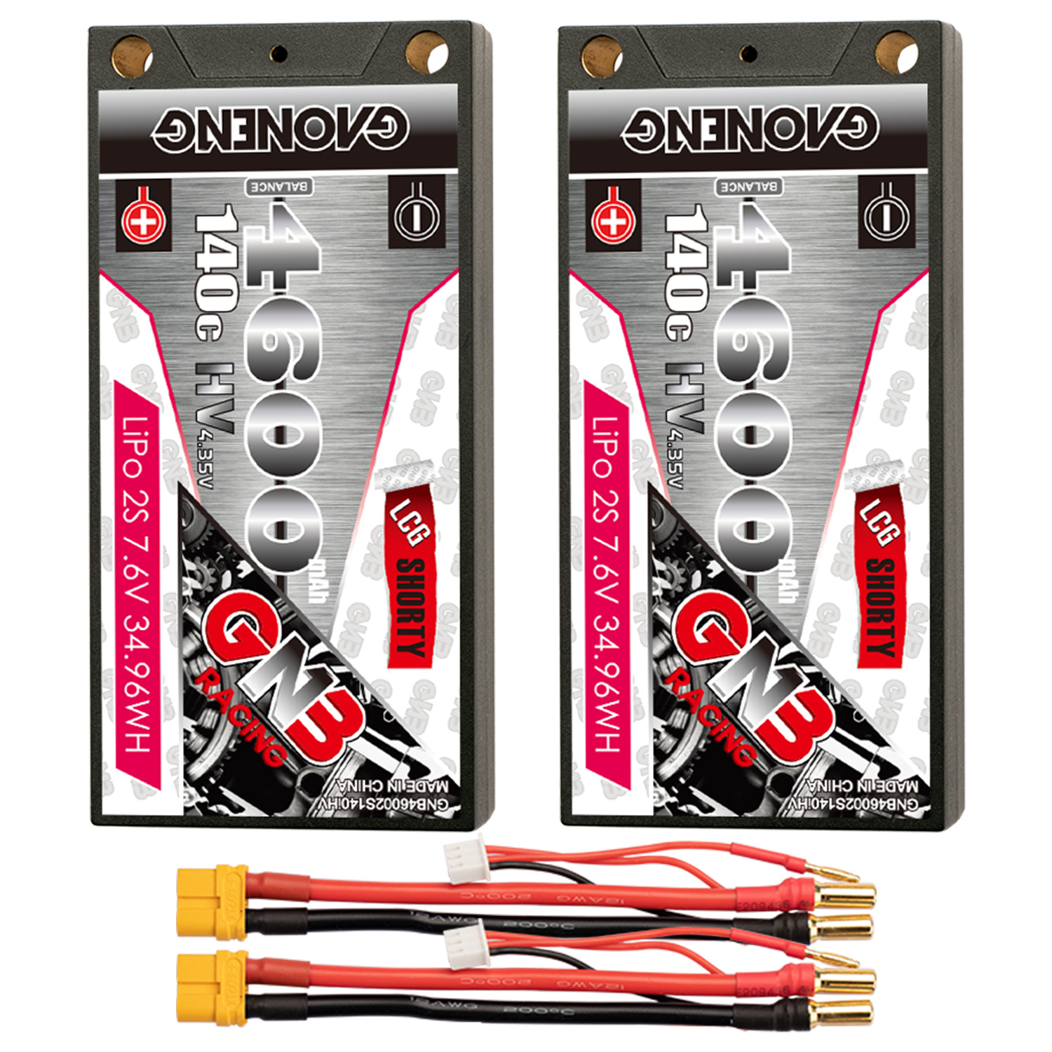 GAONENG GNB HV 2S 7.6V 4600mAh 140C LCG Shorty Hard Case LiPo Battery