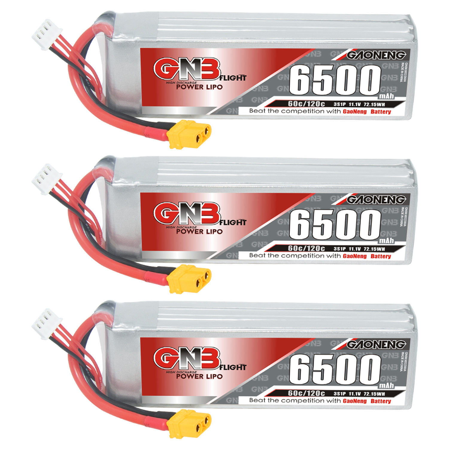 GAONENG GNB 3S 11.1V 6500mAh 60C LiPo Battery XT60