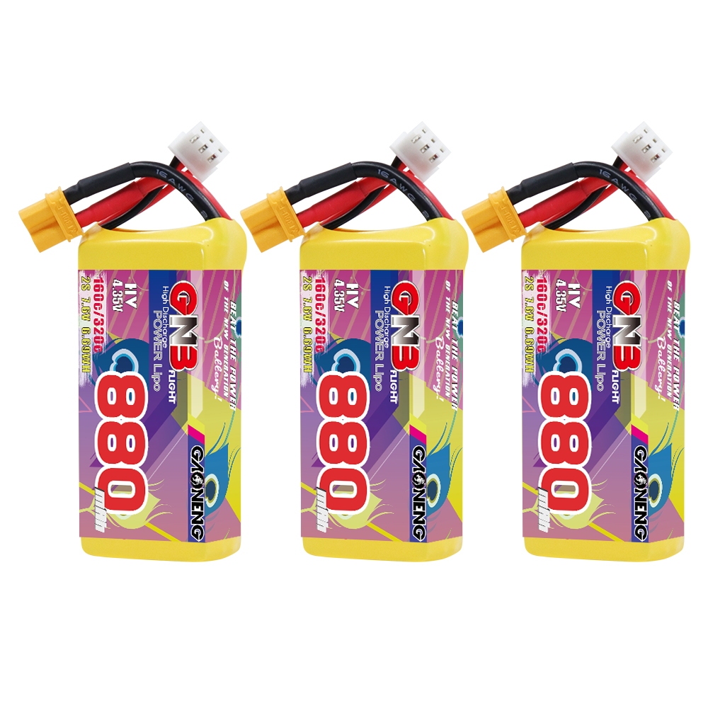 GAONENG GNB LiHV 2S 7.6V 880mah 160C XT30 LiPo Battery