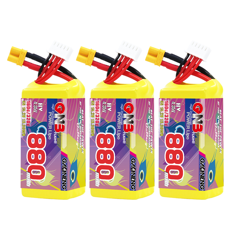 GAONENG GNB LiHV 4S 15.2V 880mAh 160C XT30 LiPo Battery
