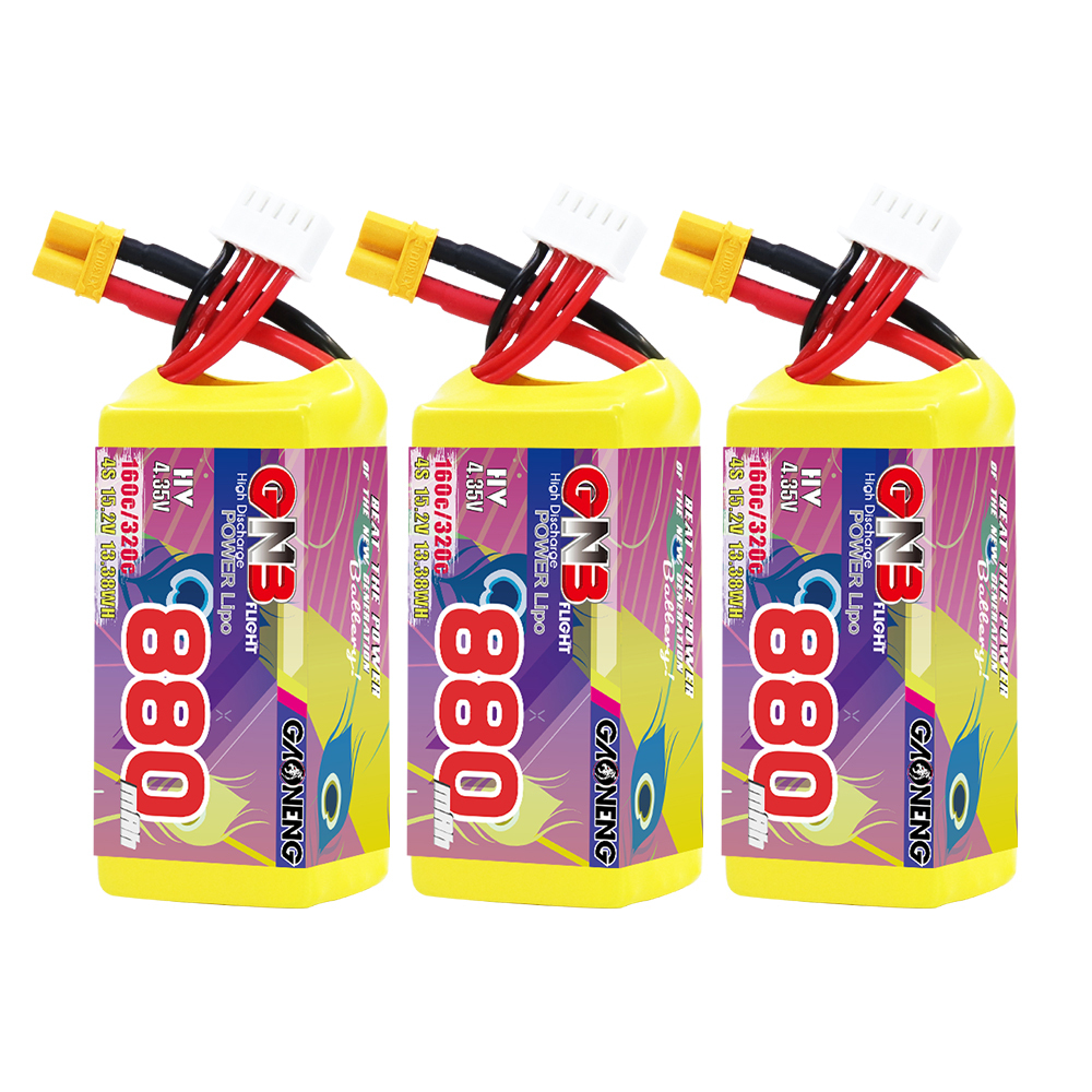 GAONENG GNB LiHV 4S 15.2V 880mAh 160C XT30 LiPo Battery