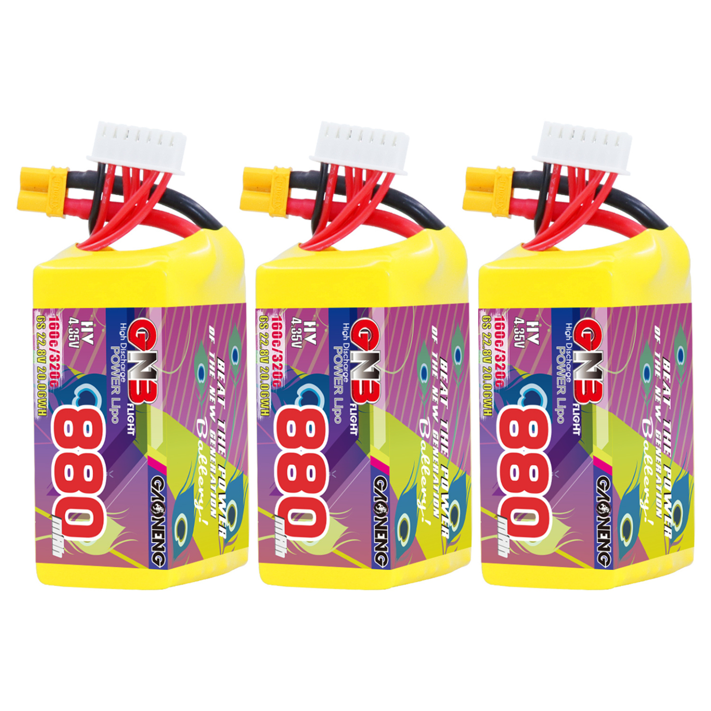 GAONENG GNB LiHV 6S 22.8V 880mAh 160C XT30 Connector LiPo Battery