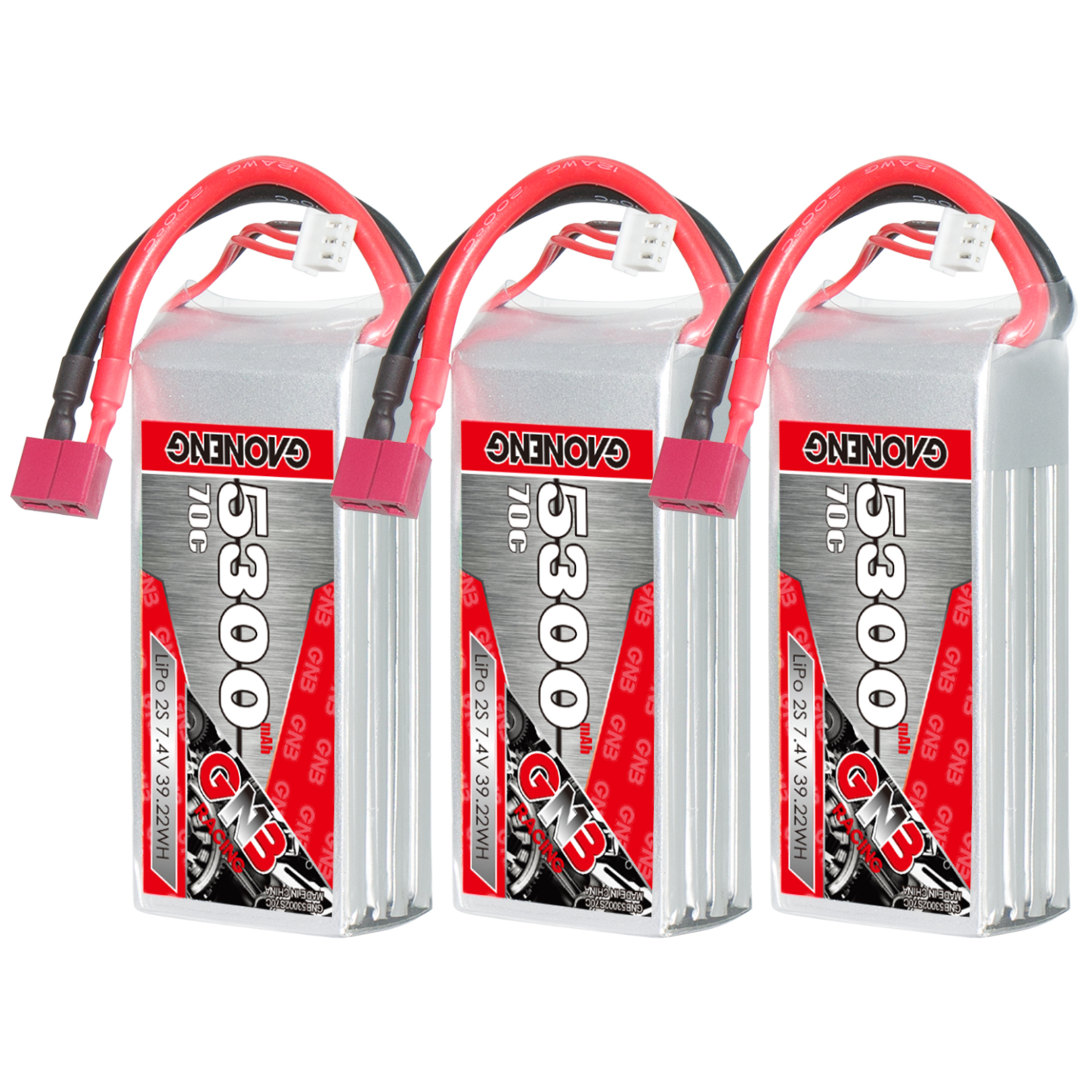 GAONENG GNB 2S 7.4V 5300mah 70C T-PLUG LiPo Battery RC Boat Car Drone