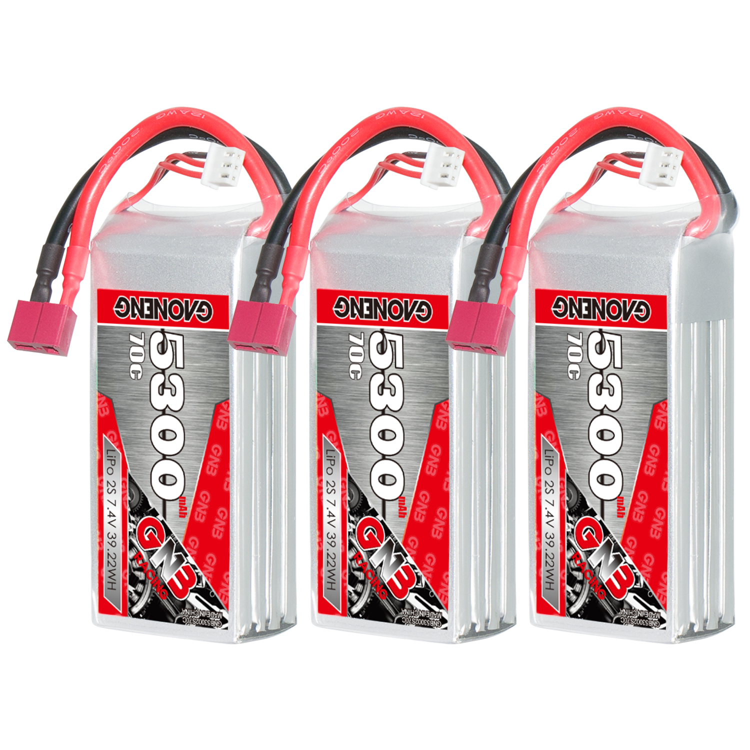 GAONENG GNB 2S 7.4V 5300mah 70C T-PLUG LiPo Battery RC Boat Car Drone