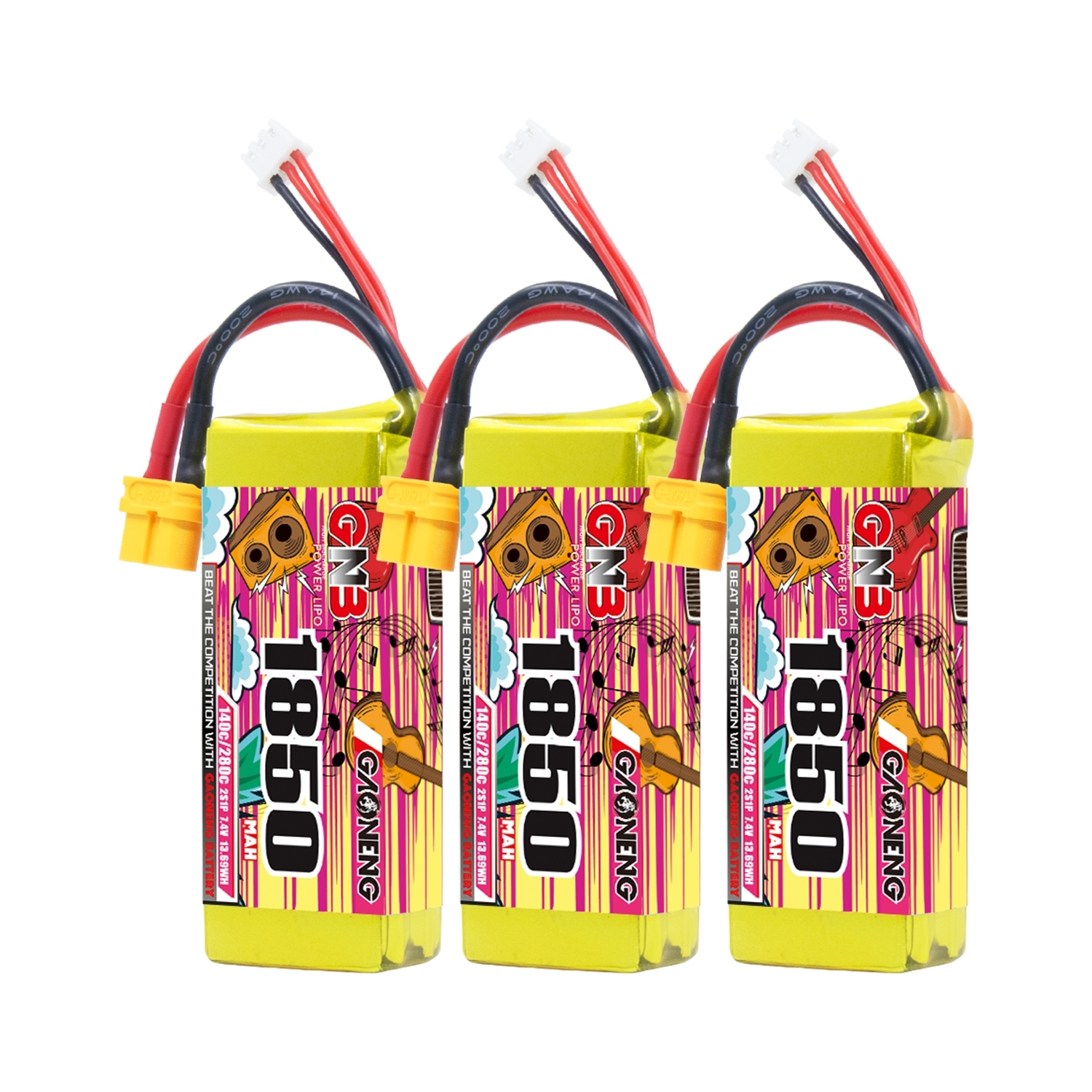 GAONENG GNB 2S 7.4V 1850mAh 140C LiPo Battery XT60 Connector