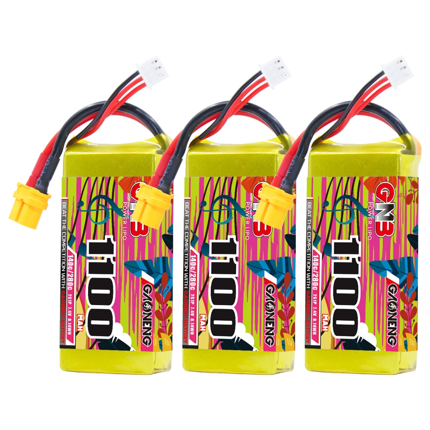 GAONENG GNB 2S 7.4V 1100mAh 140C XT60 LiPo Battery