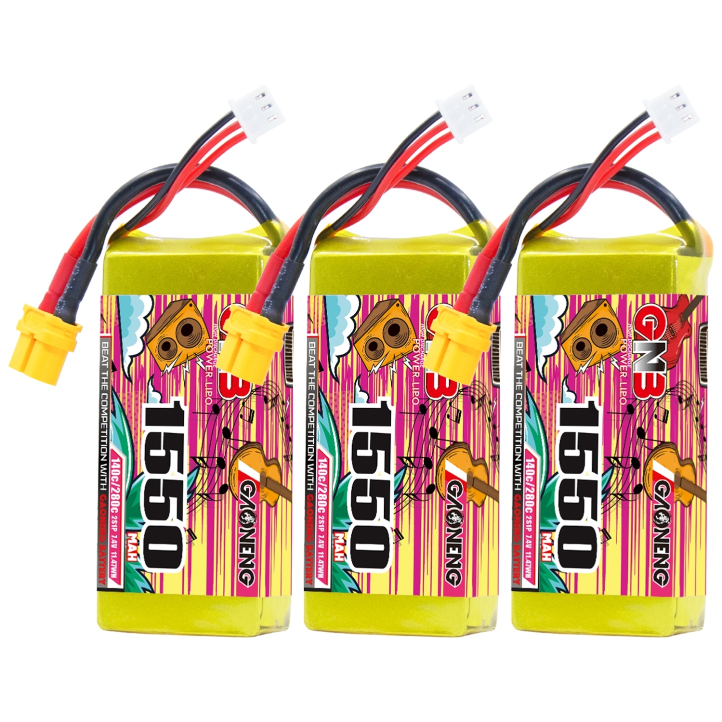 GAONENG GNB 2S 7.4V 1550mAh 140C XT60 LiPo Battery