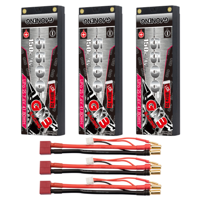 GAONENG GNB LiHV 2S 7.6V 5500mAh 150C LCG Shorty Pack 5mm Bullet Hard Case LiPo Battery