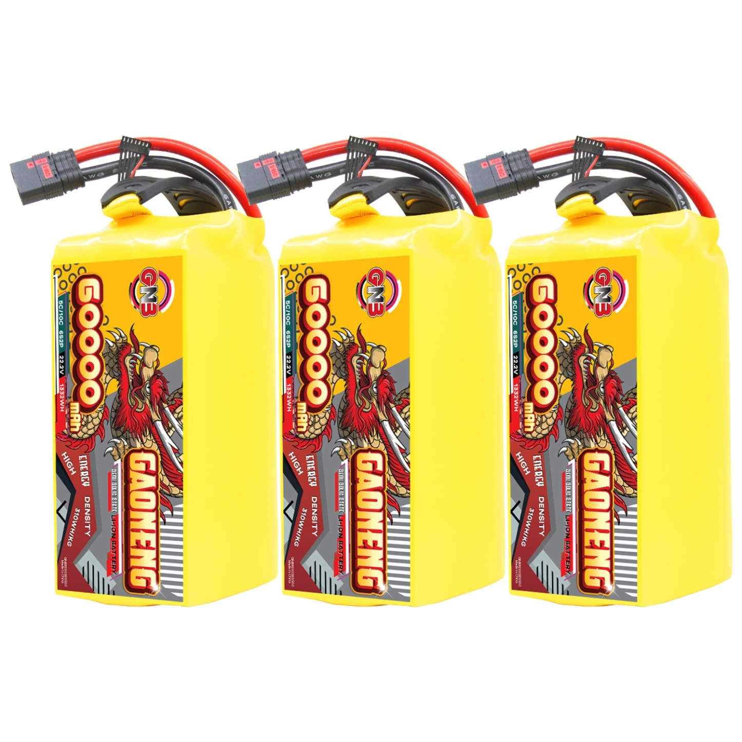 GAONENG GNB 60000mah 6S 22.2V 5C QS8 Semi Solid State Li-ion Battery 310WH/kg