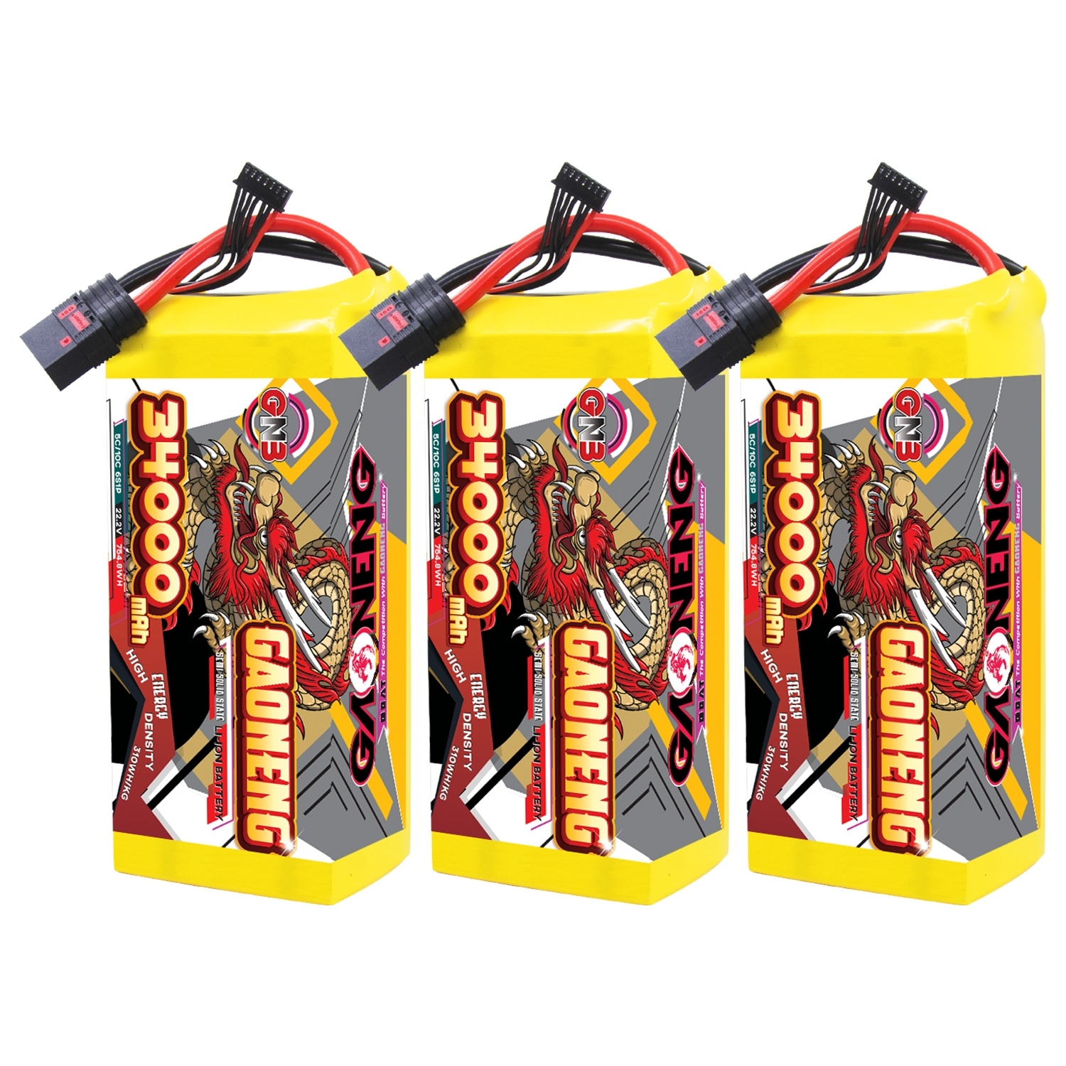 GAONENG GNB 34000mah 6S 22.2V 5C QS8 Semi Solid State Li-ion Battery 310WH/kg 