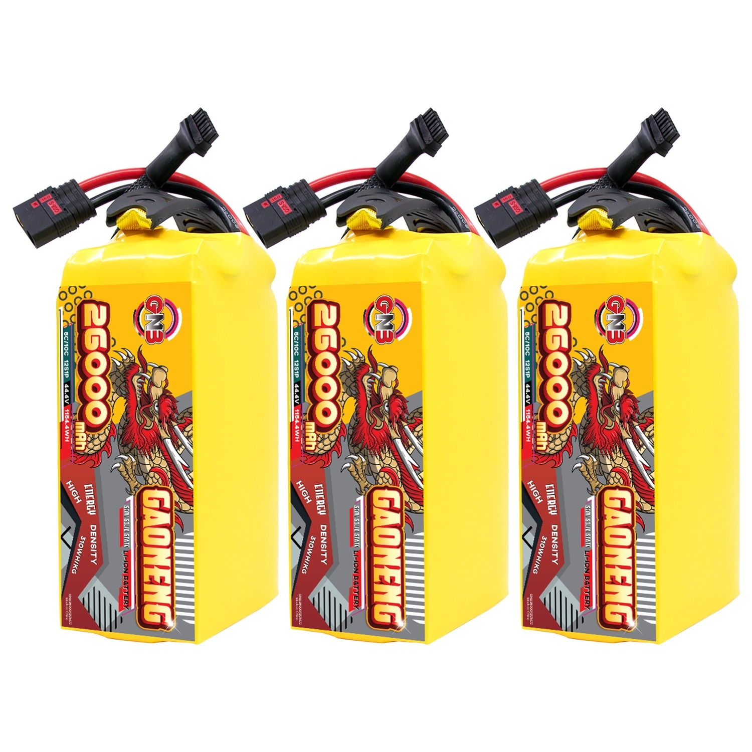 GAONENG GNB 26000mah 12S 44.4V 5C QS8 Semi Solid State Li-ion Battery 310WH/kg