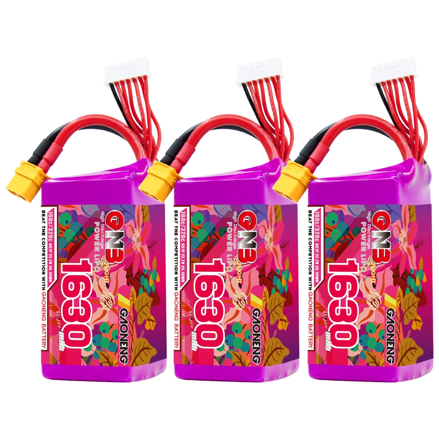 GAONENG GNB 6S 22.2V 1630mAh 160C XT60 LiPo Battery