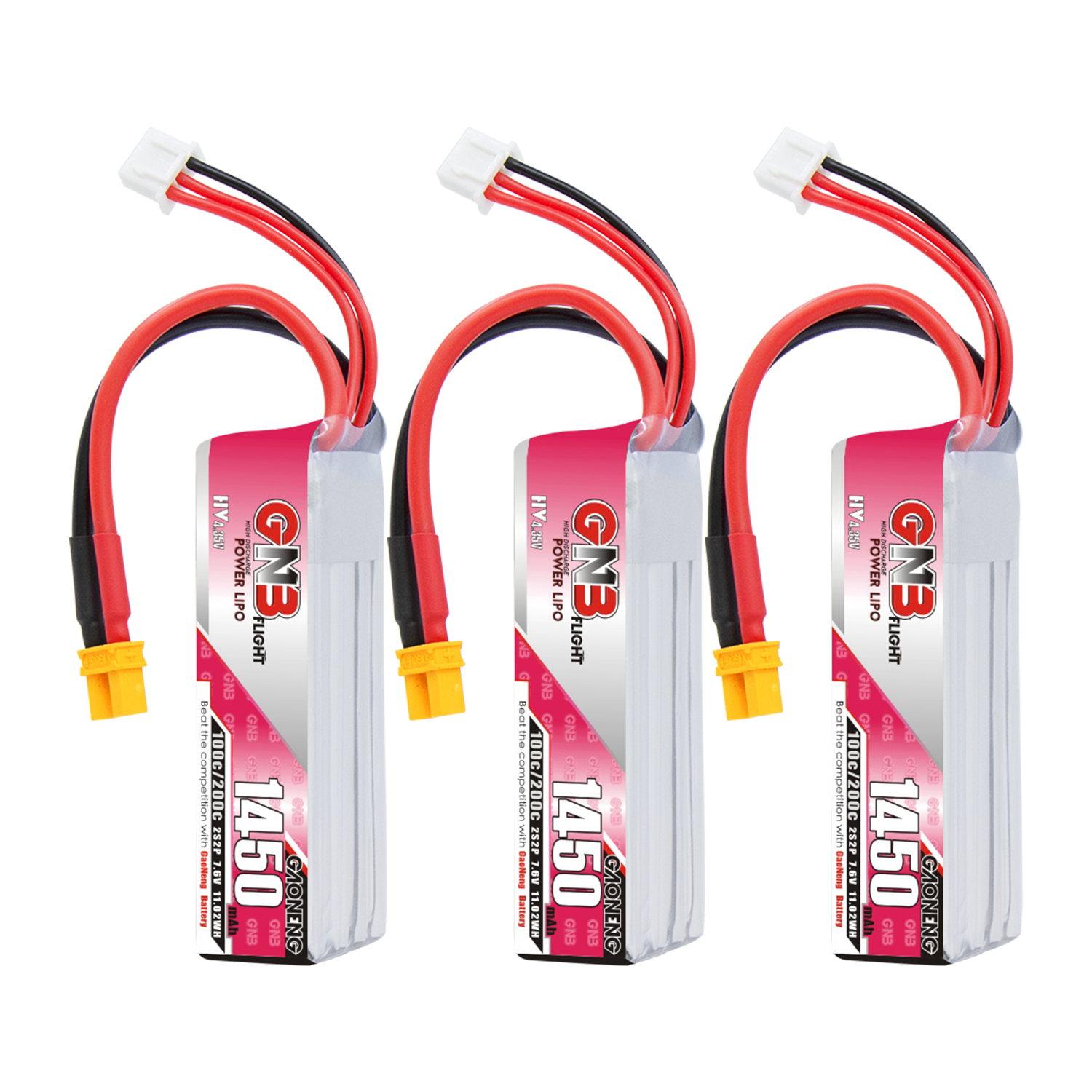GAONENG GNB LiHV 2S 7.6V 1450mAh 100C XT30 LiPo Battery