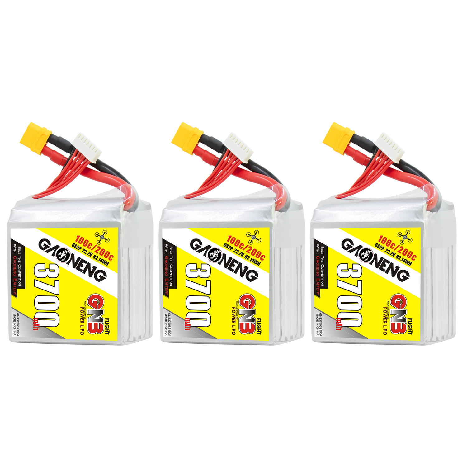 GAONENG GNB 6S2P 22.2V 3700mAh 100C LiPo Battery XT60
