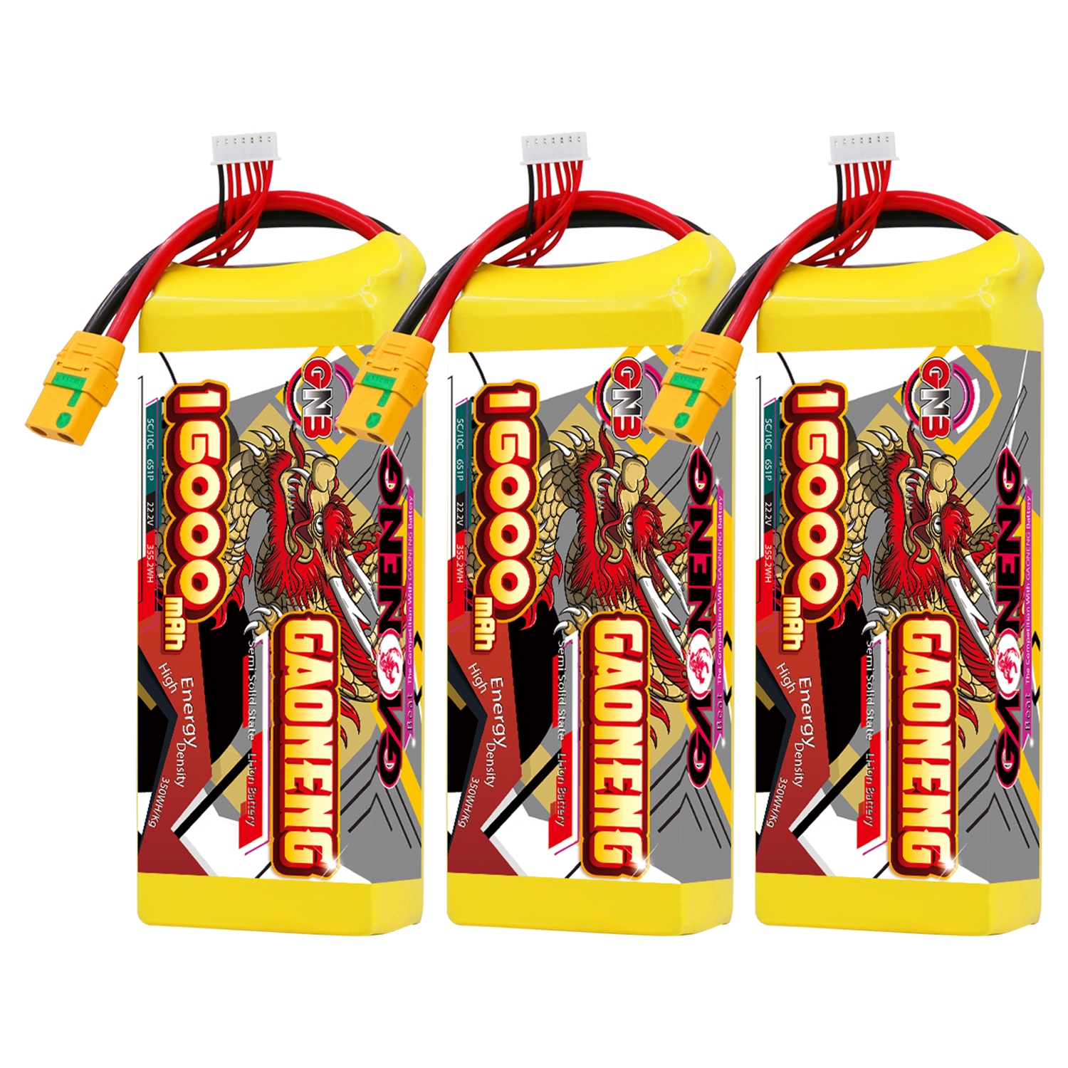 GAONENG GNB 16000mah 6S 22.2V 5C XT90S Semi Solid State Li-ion Battery 350WH/kg