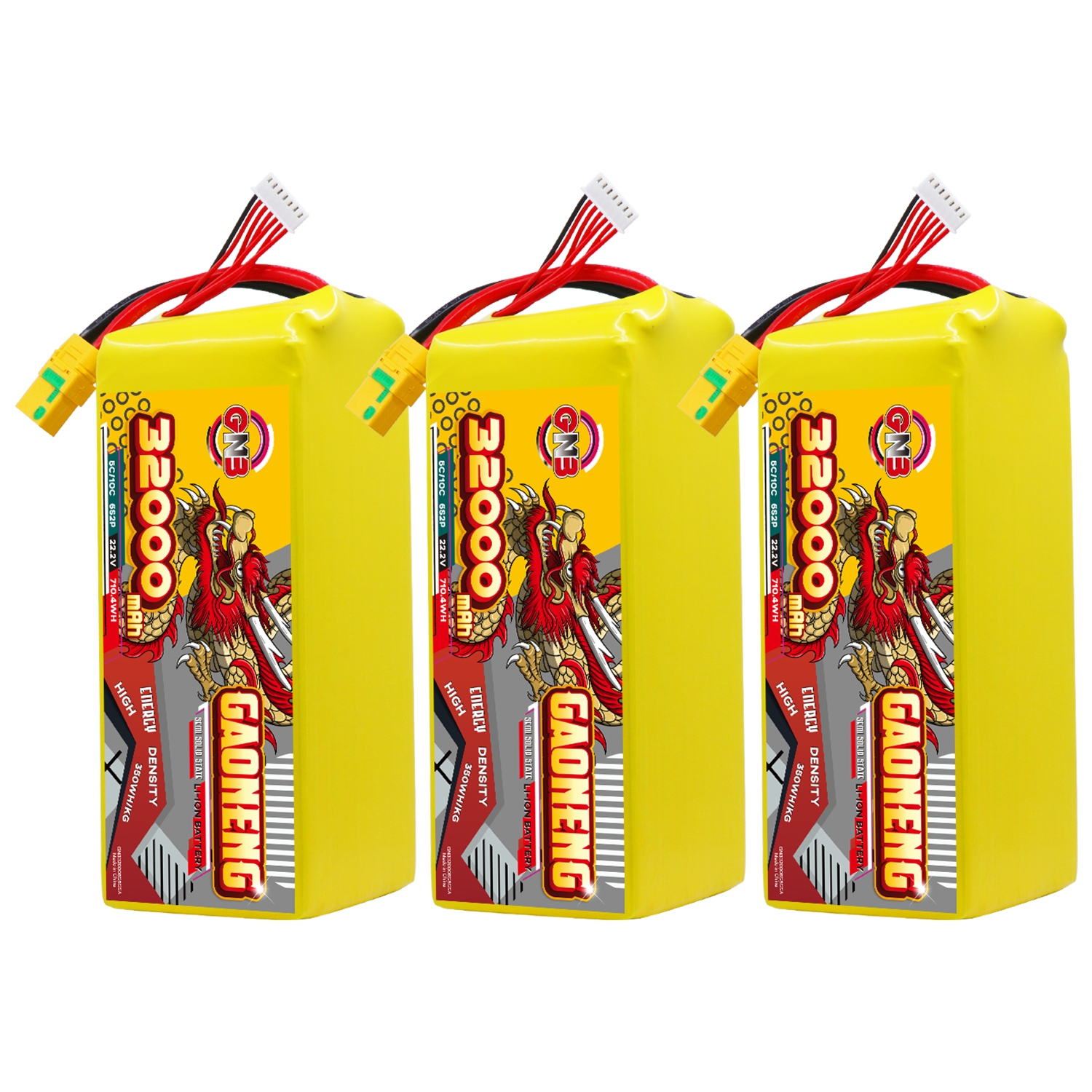 GAONENG GNB 32000mah 6S 22.2V 5C XT90S Semi Solid State Li-ion Battery 350WH/kg