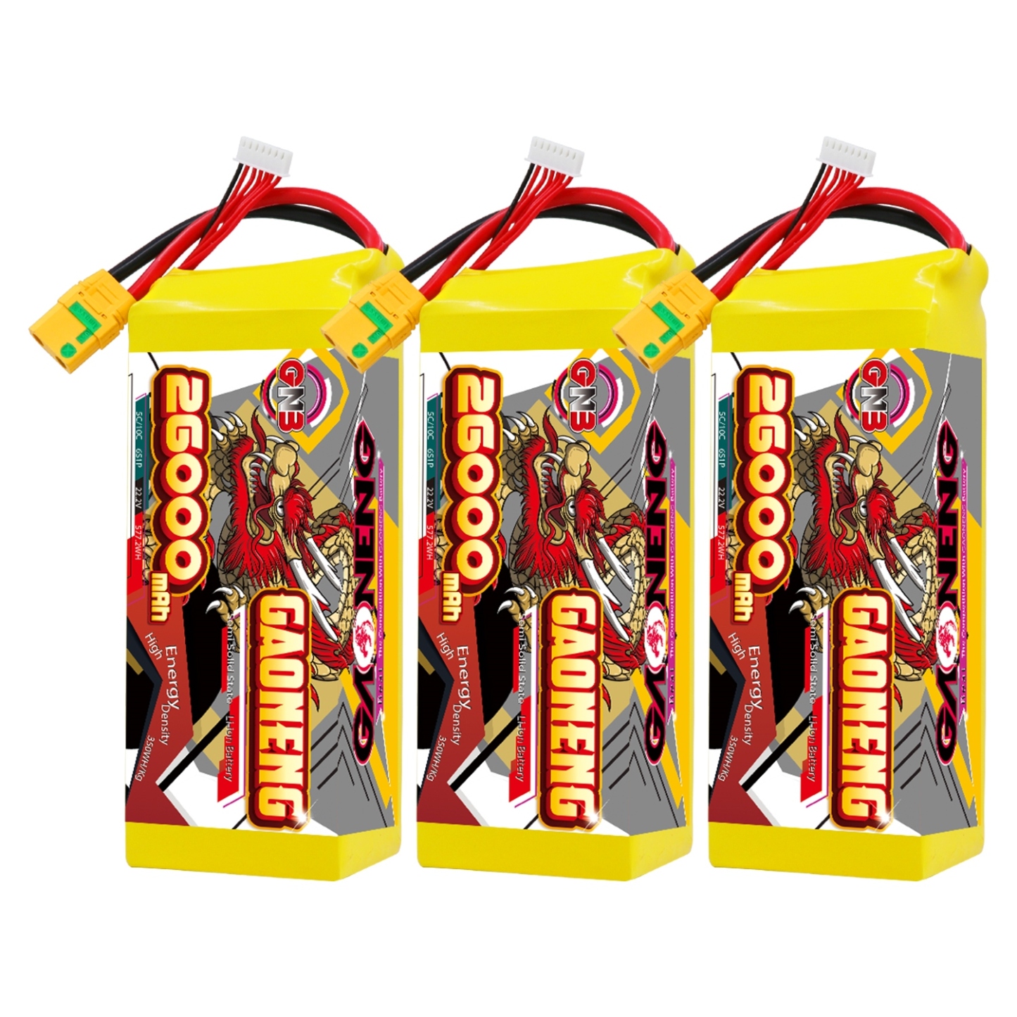 GAONENG GNB 26000mah 6S 22.2V 5C XT90S Semi Solid State Li-ion Battery 350WH/kg