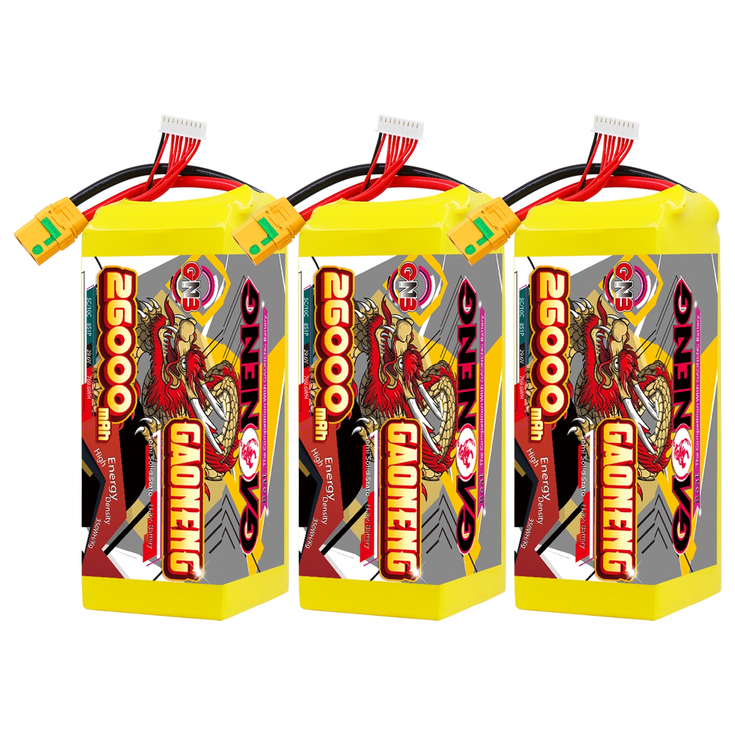GAONENG GNB 26000mah 8S 29.6V 5C XT90S Semi Solid State Li-ion Battery 350WH/kg