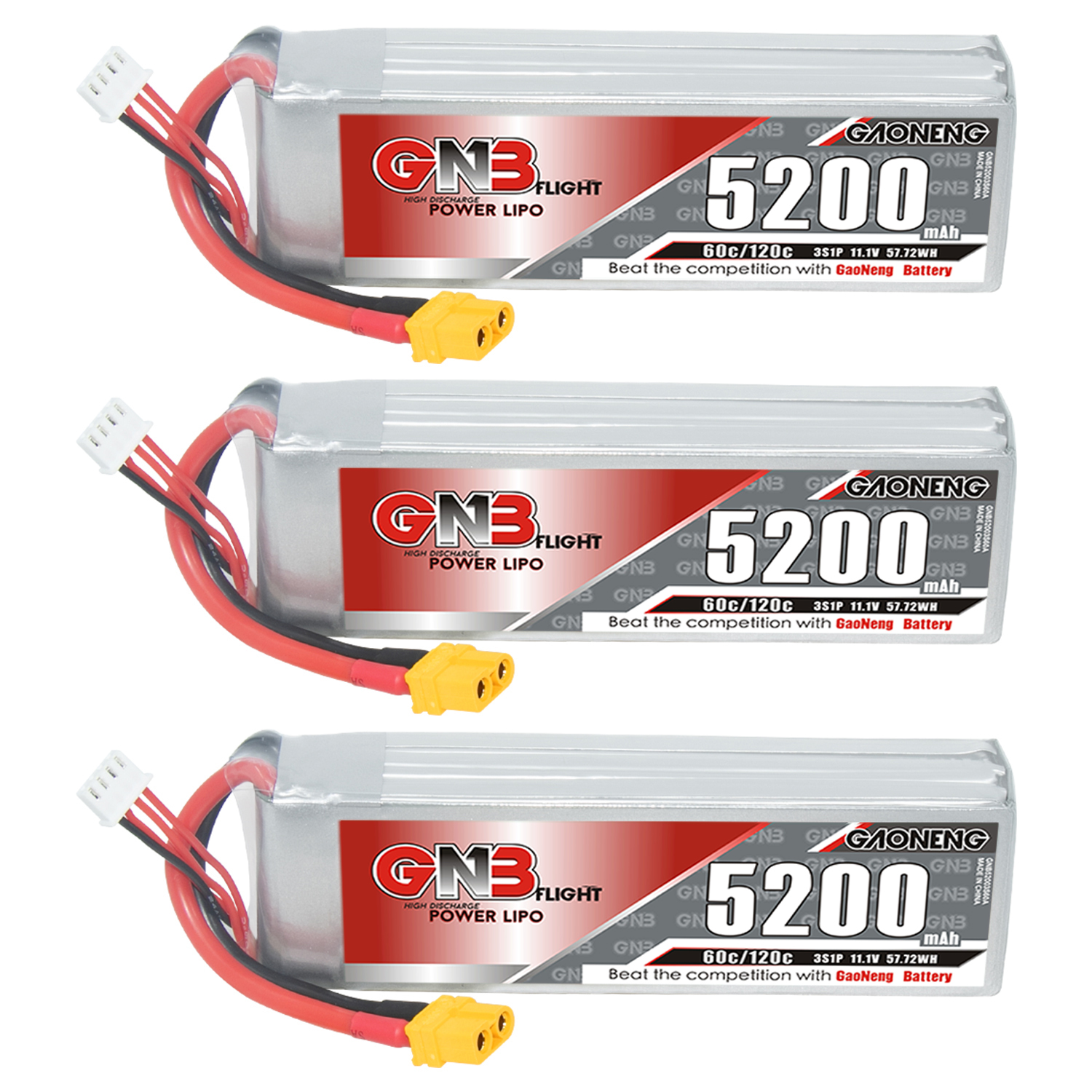 GAONENG GNB 3S 11.1V 5200mAh 60C LiPo Battery XT60