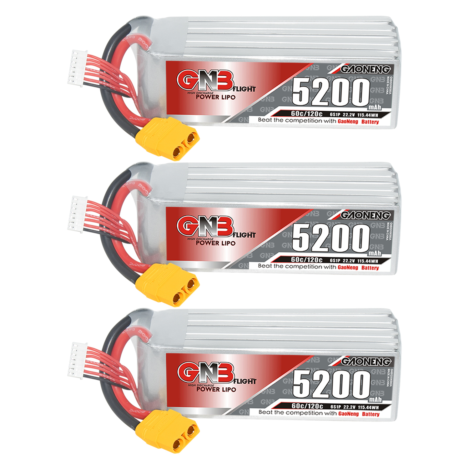 GAONENG GNB 6S 22.2V 5200mAh 60C LiPo Battery XT90