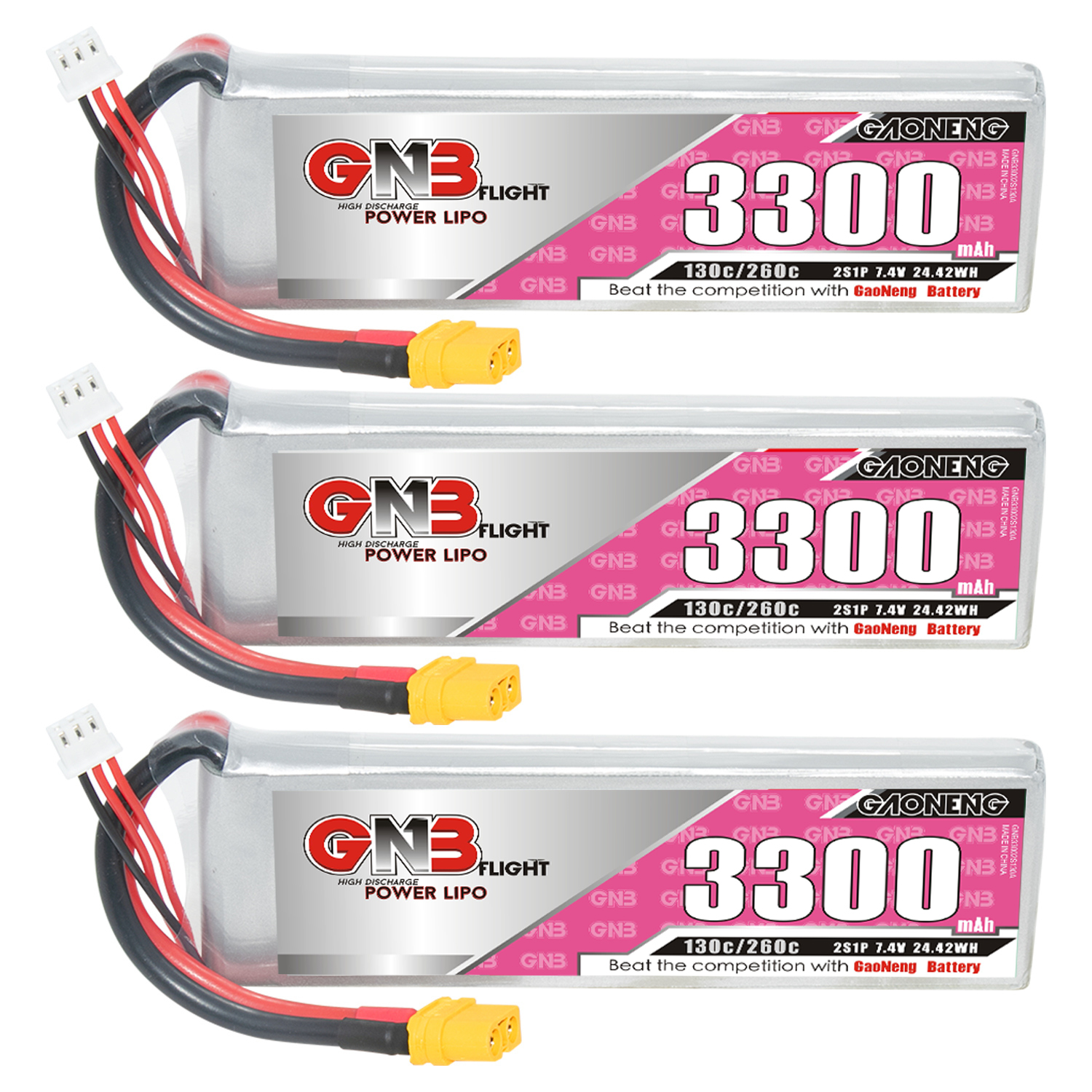 GAONENG GNB 2S 7.4V 3300mAh 130C LiPo Battery XT60