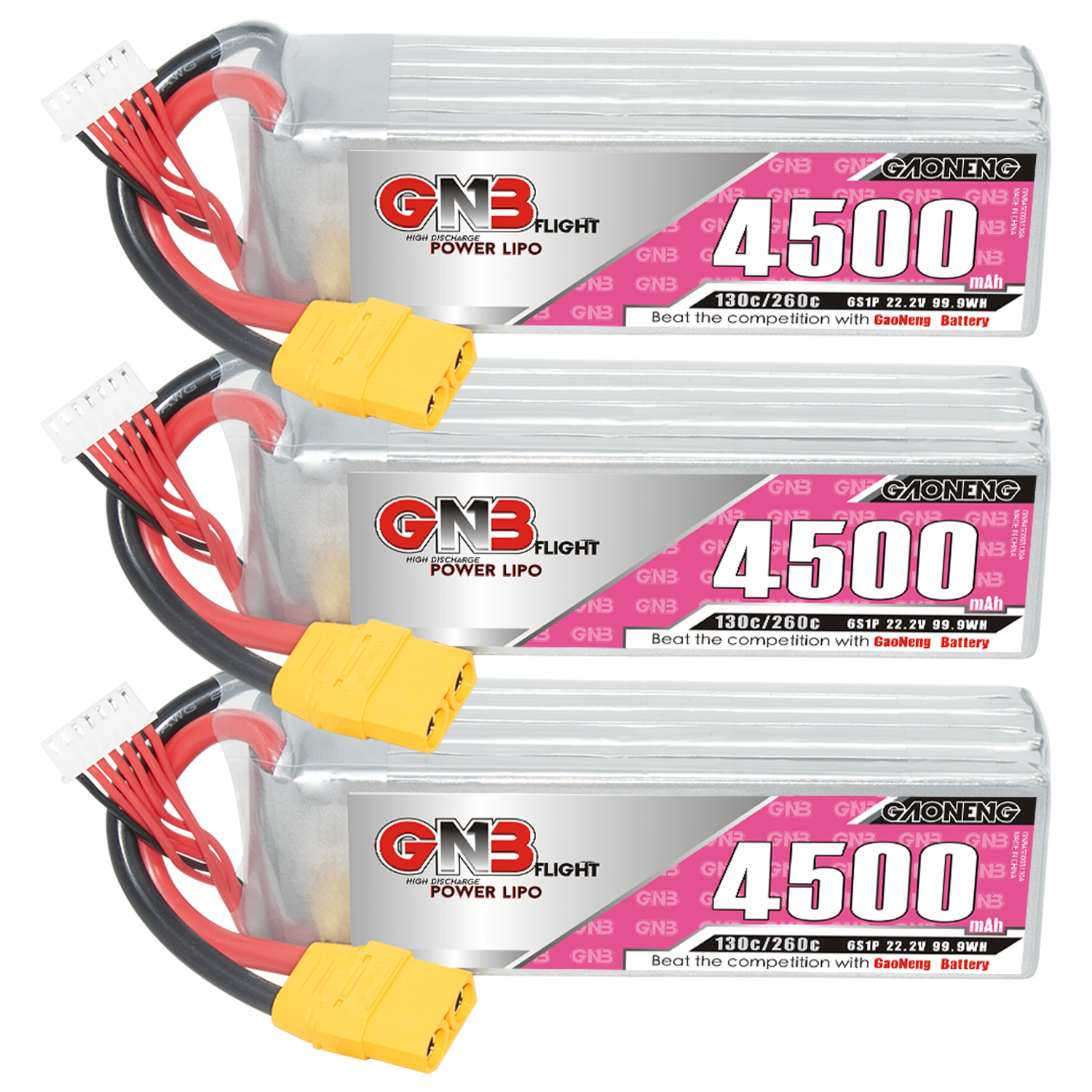 GAONENG GNB 6S 22.2V 4500mAh 130C LiPo Battery XT90