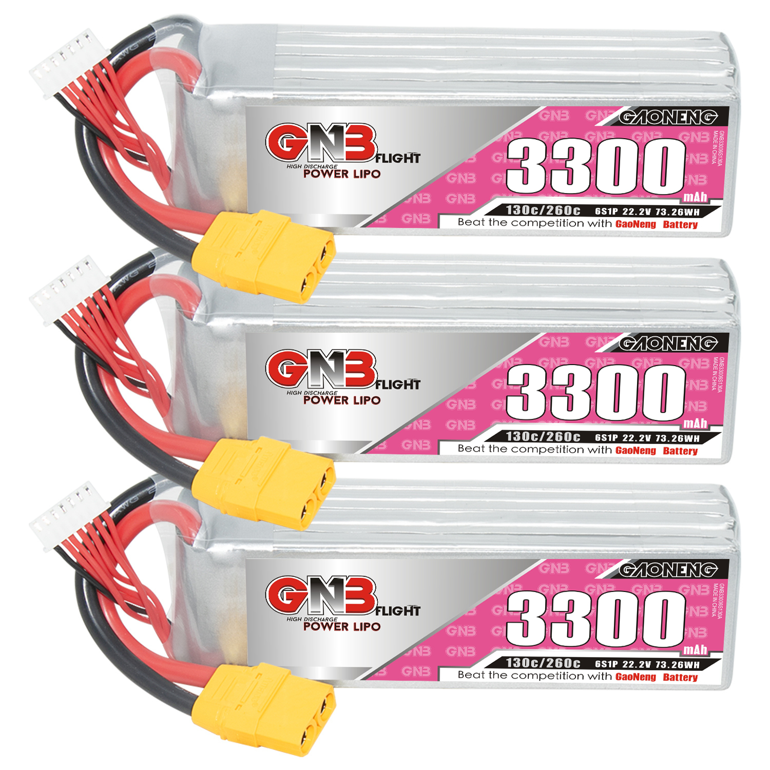 GAONENG GNB 6S 22.2V 3300mAh 130C LiPo Battery XT90