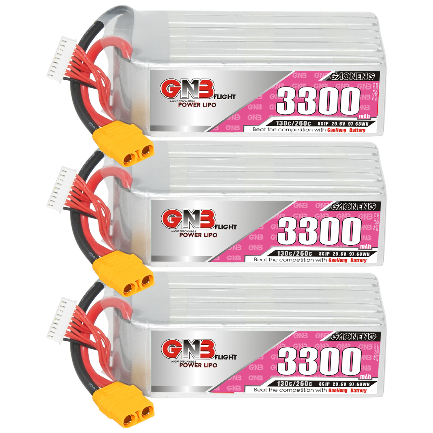 GAONENG GNB 8S 29.6V 3300mAh 130C LiPo Battery XT90