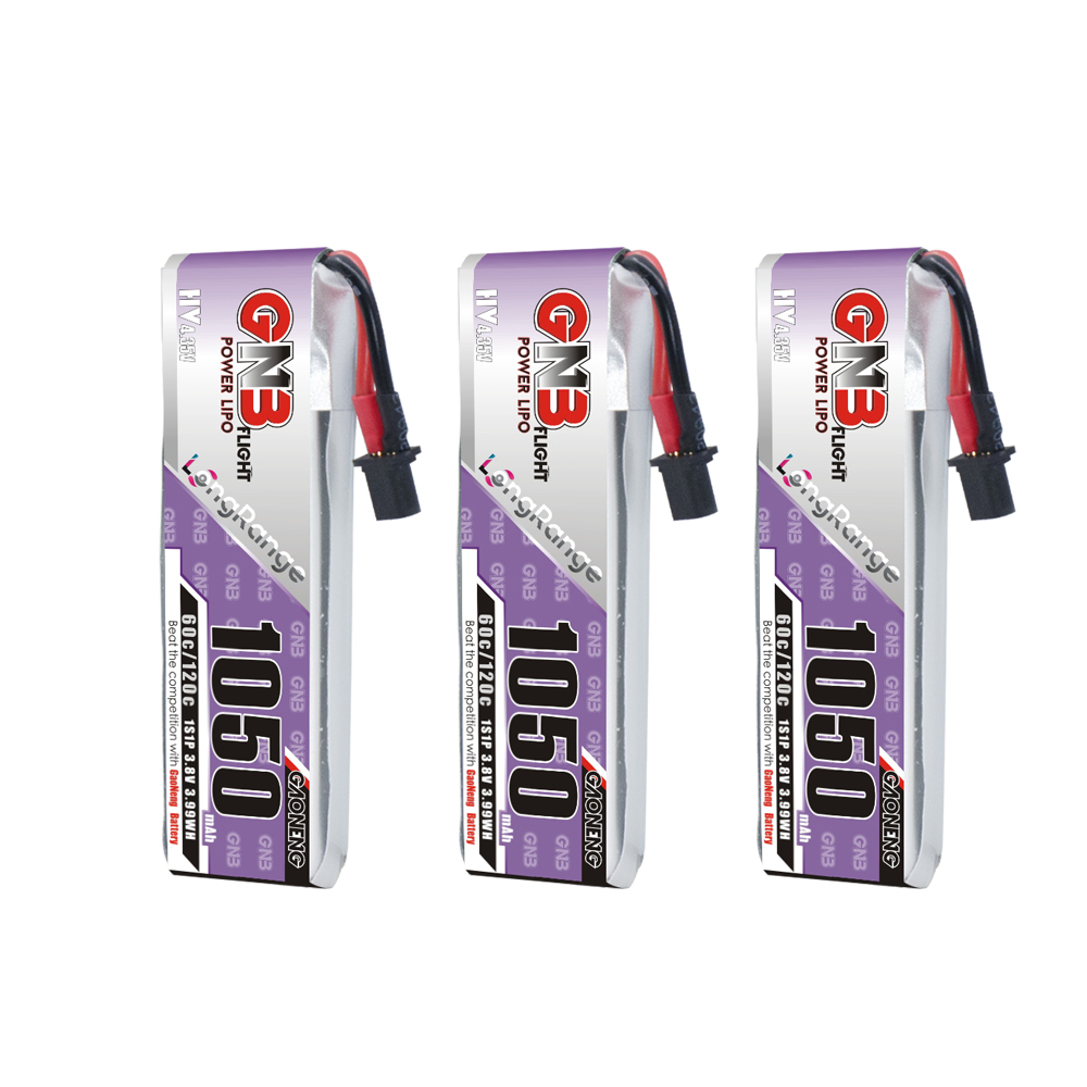 GAONENG GNB LiHV 1S 3.8V 1050mAh 60C A30 Cabled LiPo Battery Long Range