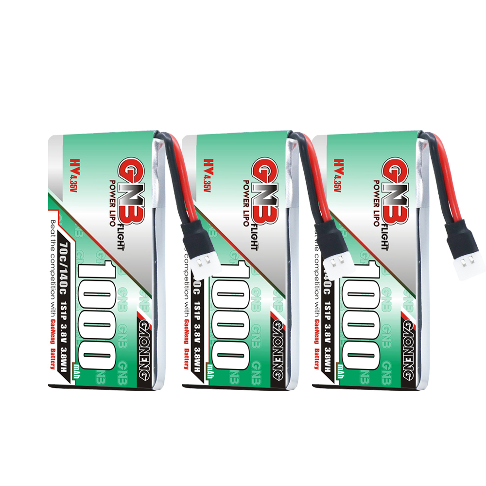[Copy]GAONENG GNB LiHV 1S 3.8V 1000mAh 70C Molex 51005 Cabled LiPo Battery Long Range