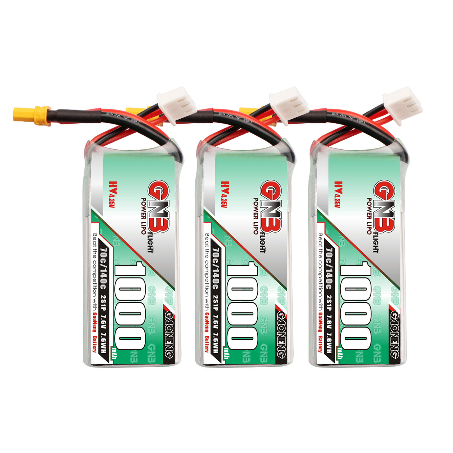 GAONENG GNB LiHV 2S 7.6V 1000mAh 70C XT30 LiPo Battery Long Range