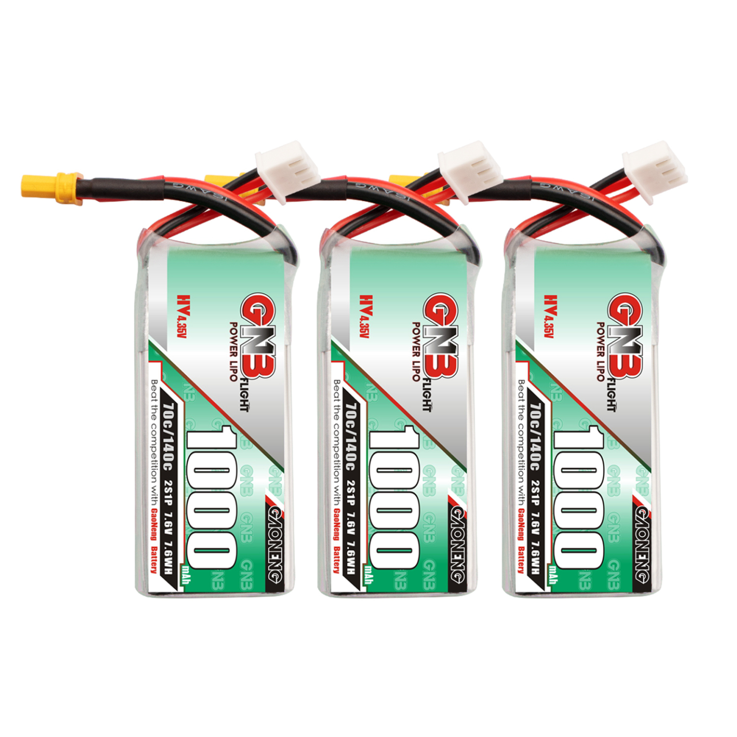 GAONENG GNB LiHV 2S 7.6V 1000mAh 70C XT30 LiPo Battery Long Range