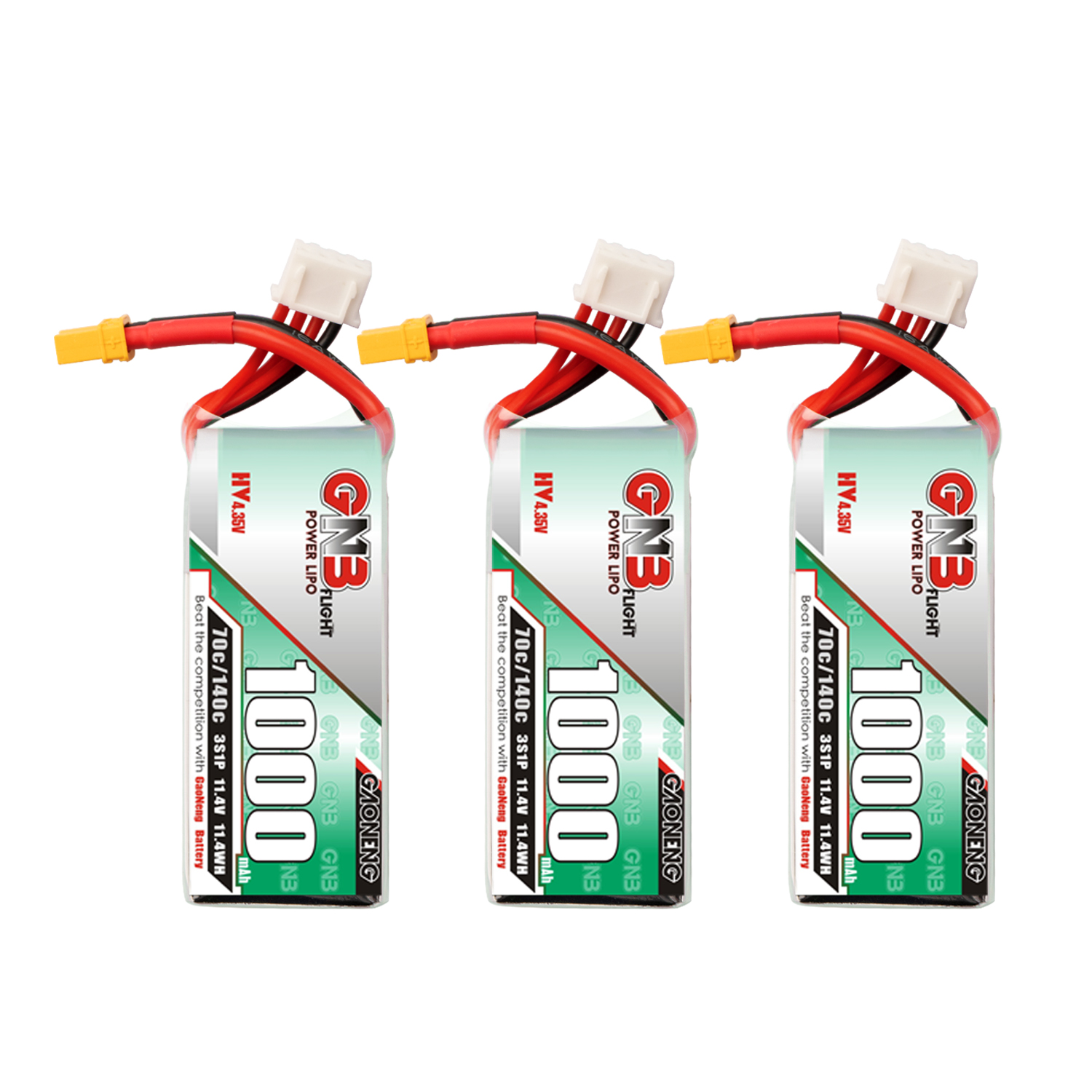 GAONENG GNB LiHV 3S 11.4V 1000mAh 70C XT30 LiPo Battery Long Range