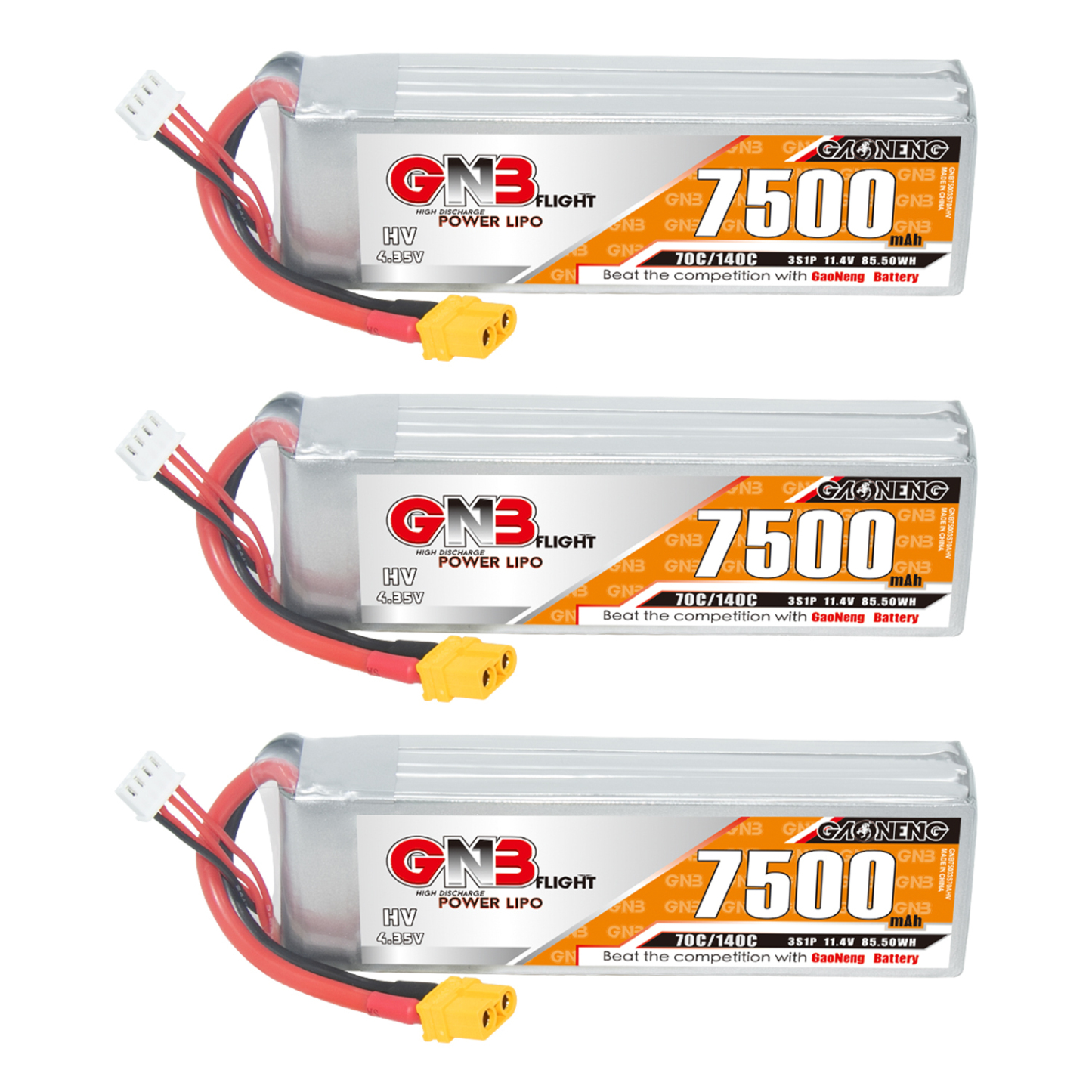 GAONENG GNB HV 3S 11.4V 7500mAh 70C LiPo Battery XT60